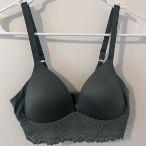 Aerie Sunnie Bloom Lace Wireless Lightly Lined Bra Bralette Size 34b Green